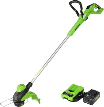 Greenworks 24V 13-in Brushless Cordless String Trimmer Battery & Charger