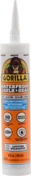 Gorilla Waterproof Caulk & Seal 100% Silicone Sealant 10oz