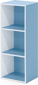 Furinno 3-Tier Open Shelf Bookcase 11003WH/LBL