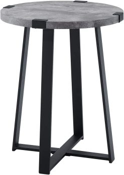 Walker Edison Anastasia Modern Metal Wrap X Base Accent Table 18in