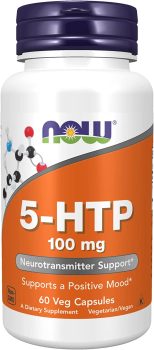 60-Count NOW Supplements 5-HTP (5-hydroxytryptophan) 100 mg Capsules