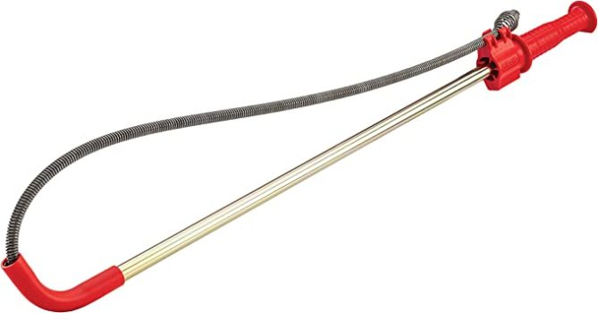 RIDGID K-3 Toilet Auger w/Unclogging 3-Foot Snake & Bulb Head