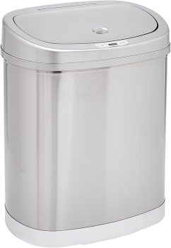 Amazon Basics Automatic Hands-Free Stainless Steel Trash Can 30-Liter 2 Bins