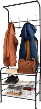 Mind Reader Metal Coat Shoe Rack Shelving Organizer