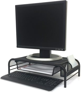 Mind Reader Metal Mesh Monitor Stand & Desk Organizer