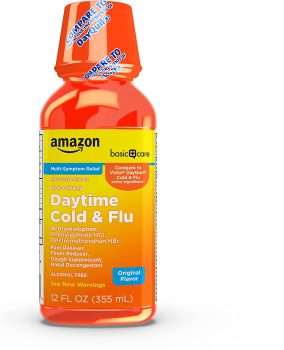 Amazon Basic Care Daytime Cold & Flu Liquid 12oz