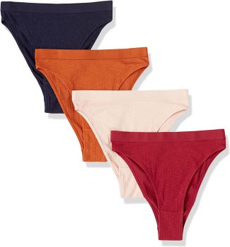 4-Pack Amazon Essentials Womens Ribbed High Waist Tanga Brief