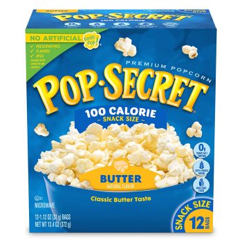 12Pk Pop Secret Microwave Popcorn 100 Calorie Butter Flavor 1.1Oz