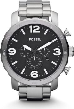 Fossil Mens Nate Stainless Steel Quartz Chronograph Watch