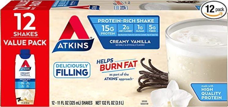 12-Ct Atkins Creamy Protein-Rich Shake w/Creamy Vanilla