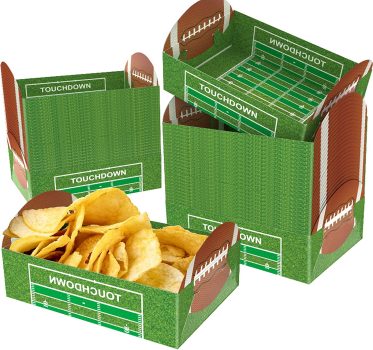 50 Pack Axyi Football Party Paper Food Trays