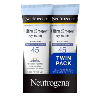 2-Pack Neutrogena Ultra Sheer Dry-Touch Sunscreen Lotion SPF 45 6oz