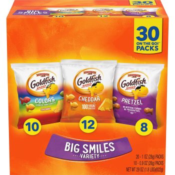 30-Count Pepperidge Farm Goldfish Crackers Big Smiles Variety Pack
