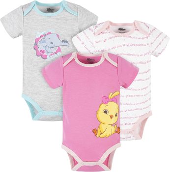 Canticos Unisex-Baby 3-pack Short Sleeve Bodysuits