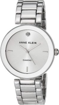 Anne Klein AK/1363SVSV Womens Genuine Diamond Dial Bracelet Watch