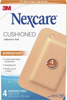 Nexcare Absolute Waterproof Adhesive Gauze Pad One Size 4Ct