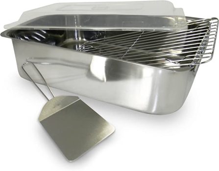 ExcelSteel 4 Piece Stainless Roaster w/Cover, Rack and Spatula