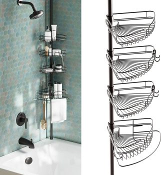 Zenna Home Rust-Resistant Corner Shower Caddy
