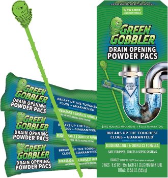 Green Gobbler Drain Clog Remover Powder Pacs