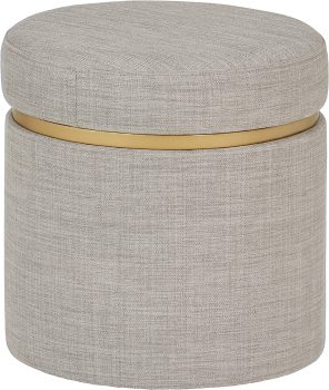 Amazon Brand Rivet Asher Round Upholstered Storage Ottoman