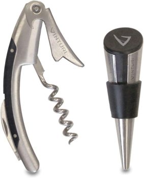 Vinturi Stainless Steel Waiters Corkscrew w/Foil Cutter Bar Set