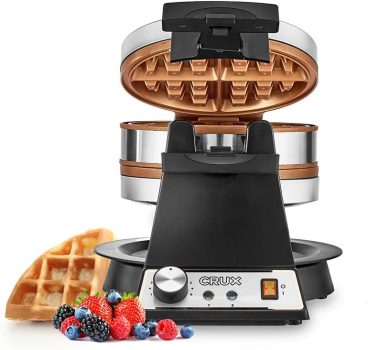 CRUX Double Rotating Belgian Waffle Maker
