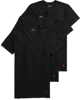 3-Pack Polo Ralph Lauren Men’s Slim Fit Cotton V-neck Undershirt