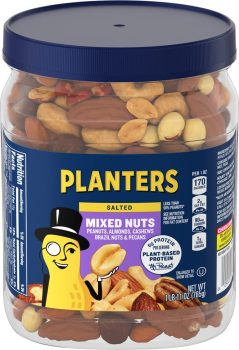 Planters Salted Mixed Nuts, Party Snacks, Plant-Based Protein, 27-Oz