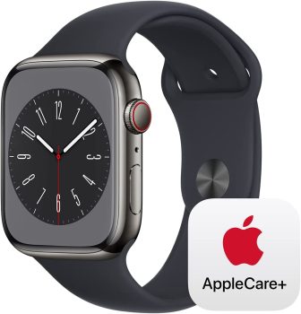 Apple Watch Series 8 GPS + Cellular 45mm Smart Watch w/AppleCare+