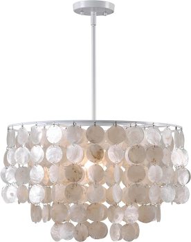 Kenroy Home 93409WH Shelley 1 Light Pendants, 20-Inch Width