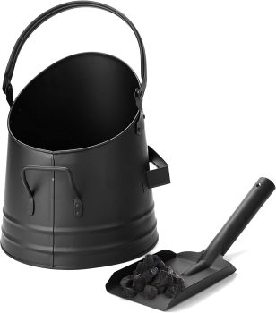 Mind Reader Large Fire Place Ash Bucket, Pellet Bucket w/Shovel