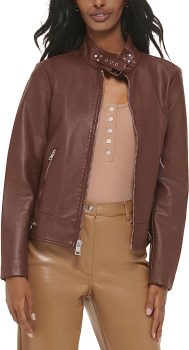 Levis Womens Faux Leather Motocross Racer Jacket