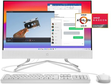 HP 22-df0222 22-in All-in-One Desktop w/Athlon Gold 256GB SSD