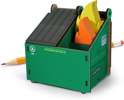 Genuine Fred Desk Dumpster Pencil Holder with Note Cards