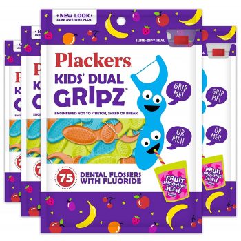 4-Pack Plackers Kids Dental Floss Picks 75-Count
