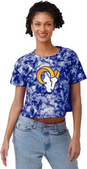 FOCO Womens NFL Team Logo Ladies Fashion Crop Top Shirt