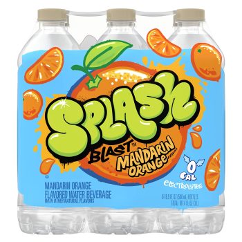 6-Pack Splash Blast Flavored Water Beverage Mandarin Orange