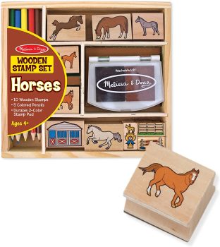 Melissa & Doug Wooden Horse Stable Stamp Activity Set