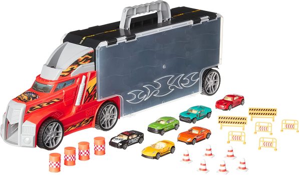 Amazon Basics Toy Car Carrier Truck with Storage