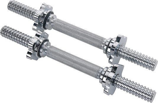 Sunny Health & Fitness 14-inch Threaded Chrome Dumbbell Bar