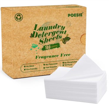 Poesie Laundry Detergent Sheets, Fragrance free, 160-Count