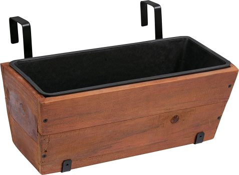 2PK Amazon Basics Recycled Wood Deck Hanging Planter