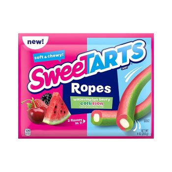 SweeTARTS Soft & Chewy Ropes Candy Watermelon Berry Collision 9 Oz