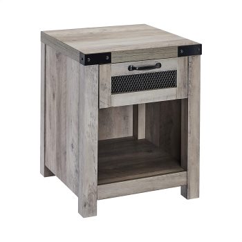 Rockpoint End Table with Industrial Style Drawer