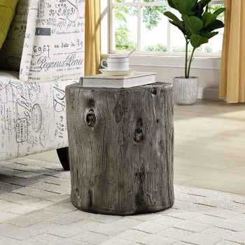 FirsTime & Co. 15-inch Gray Arbor Log Table