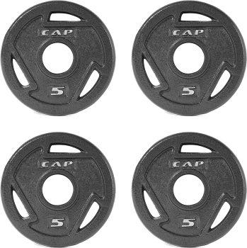 4-Pack Cap Barbell Olympic Grip Weight Plate Collection 5 lb