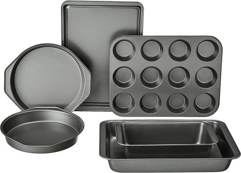Amazon Basics 6-Pc Nonstick Carbon Steel Oven Bakeware Baking Set