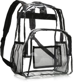 Amazon Basics School Backpack, Clear