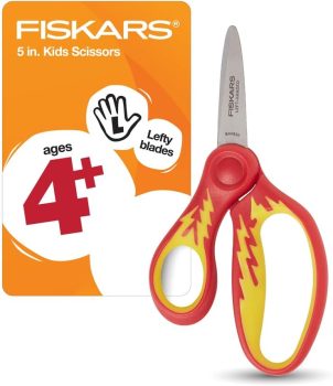 Fiskars 5-in Left-Handed Softgrip Pointed-Tip Scissors for Kids
