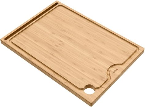Kraus Solid Bamboo Cutting Board with Mobile Device Holder